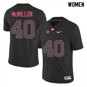NCAA Women's Alabama Crimson Tide #40 Joshua McMillon Stitched College Nike Authentic Black Football Jersey KU17N27DI